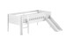 Kinderbett >Scott< Rollrost, Rutsche, 90x200cm, Weiß, Massivholz - 208x83x175cm (BxHxT)