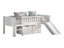 Spielbett >Scott< Rollrost, Rutsche, 90x200cm,...