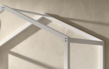 Hausbett >Buche Massiv< Rollrost, 90x200cm, Buche massiv weiß - 207,5x170x97,5 (BxHxT)