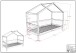Hausbett >Buche Massiv< Rollrost, 90x200cm, Buche massiv weiß - 207,5x170x97,5 (BxHxT)
