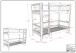 Etagenbett >Buche Massiv< Rollrost, 2x 90x200cm, Buche massiv weiß - 207,5x175,4x104,9cm (B/H/T)