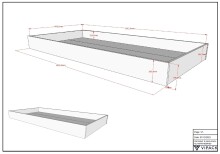 Bettschubkasten >Buche Massiv< Rollen, Buche teilmassiv weiß lackiert - 195,2x17,5x94cm (B/H/T)