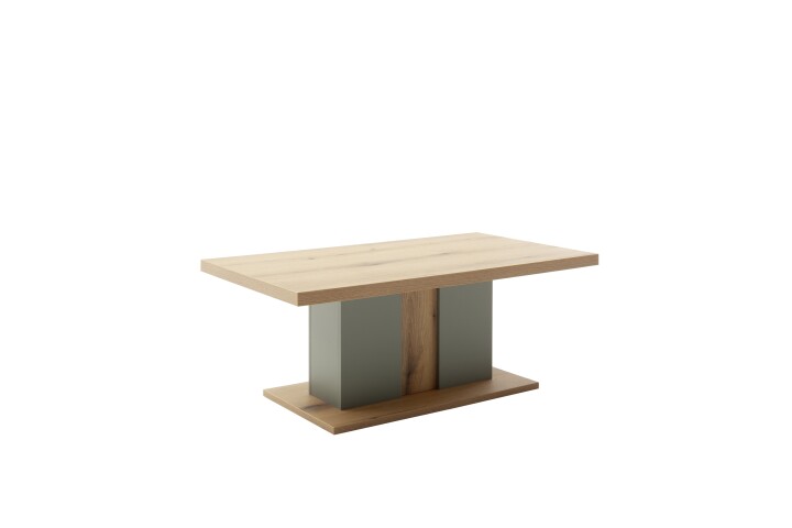Couchtisch >MONIZ< in Salbei-Grün/ Eichenfarben Dekor - 115x45x65 (BxHxT)
