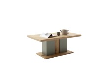 Couchtisch >MONIZ< in Salbei-Grün/ Eichenfarben Dekor - 115x45x65 (BxHxT)