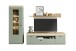 Wohnwand >MONIZ< (3-teilig) mit LED, Salbei grün/Eiche Evoke Dekor - 280x198x44 (BxHxT)