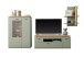 Wohnwand >MONIZ< (3-teilig) mit LED, Salbei grün/Eiche Evoke Dekor - 324x198x44 (BxHxT)