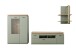 Wohnwand >MONIZ< (3-teilig) mit LED, Salbei grün/Eiche Evoke Dekor - 324x198x44 (BxHxT)