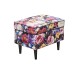 Ohrensessel >LAUREL< (Sessel mit Hocker) in Flower - 78x102x98 (BxHxT)