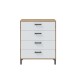 Kommode >ENZO< in Nodi Eiche/Artik Weiß - 78x94x40 (BxHxT)