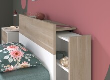 Jugendzimmer-Set >Aalborg 6< (5-teilig) in Weiße / Eiche Dekor