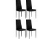 4-Fußstuhl >Maia< (2er-Set) in Schwarz, Samt/Metall - 42x98x53cm (BxHxT)