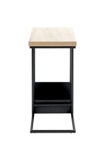 Beistelltisch >54459< in eiche, schwarz, MDF, Metall - 30x60x50cm (BxHxT)