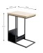Beistelltisch >54459< in eiche, schwarz, MDF, Metall - 30x60x50cm (BxHxT)
