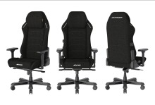 Gaming-Stuhl >DXRACER< in schwarz, Webstoff schwarz - 70x70cm (BxT)
