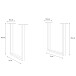 Tischgestell >TABLES< (2er-Set) U-Form, in Metall - Rohstahl - 71x70,3x19,2cm (BxHxT)
