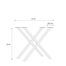 Tischgestell >TABLES< (2er-Set) X-Form, in schwarz, Metall - 71x72x19,2cm (BxHxT)