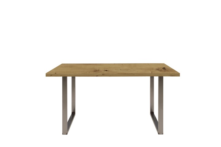 Esstisch >TABLES< Artisan Eiche Dekor, U-Metallgestell rohstahl - 160x74,7x90cm (BxHxT)