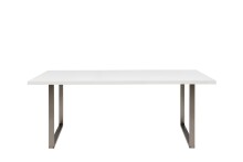 Esstisch >TABLES< in Weiss, U-Metallgestell...