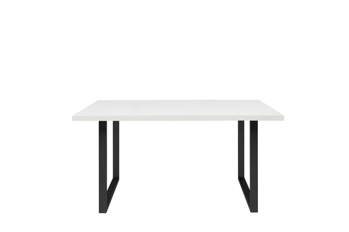 Esstisch >TABLES< in Weiss, schwarze U-Metallfüße - 140x74,7x90cm (BxHxT)