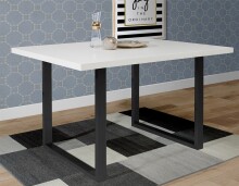 Esstisch >TABLES< in Weiss, schwarze...