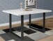 Esstisch >TABLES< in Weiss, schwarze U-Metallfüße - 140x74,7x90cm (BxHxT)