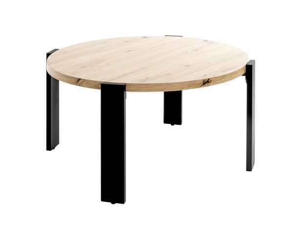 Couchtisch >54462< in eiche, schwarz, MDF, Metall - 42x75cm (HxD)