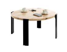 Couchtisch >54462< in eiche, schwarz, MDF, Metall - 42x75cm (HxD)