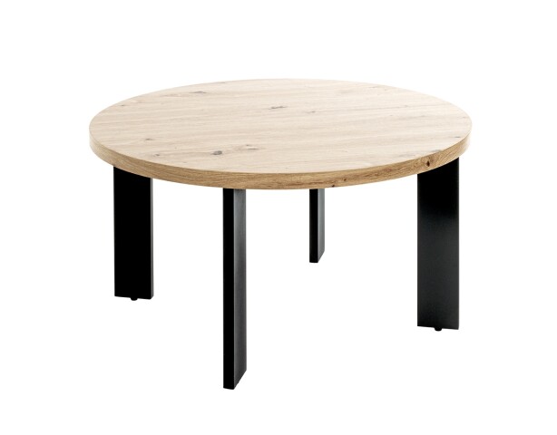 Couchtisch >54464< in eiche, schwarz, MDF, Metall - 42x75cm (HxD)