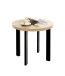 Beistelltisch >54465< in eiche, schwarz, MDF, Metall - 46x50cm (HxD)