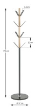 Garderobenständer >54893< in anthrazit, natur - 179x37 (HxD)