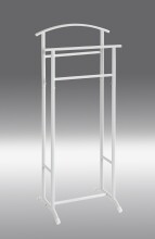 Herrendiener >55303< in weiß, Stahlrohr - 48x107x36cm (BxHxT)