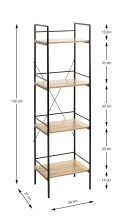 Ablageregal >55909< in eiche, schwarz, MDF, Metall...
