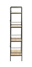 Ablageregal >55909< in eiche, schwarz, MDF, Metall - 34x130x27cm (BxHxT)