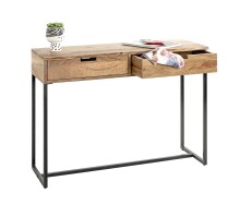Konsole >54966< in akazie, schwarz, Massivholz, Metall - 100x75x35cm (BxHxT)