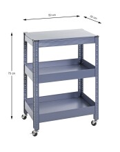Servierwagen >55118< in blau, Metall - 50x75x32cm (BxHxT)