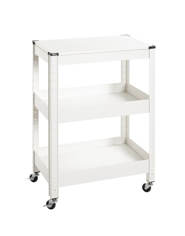 Servierwagen >55318< in weiß, Metall - 50x75x32cm (BxHxT)