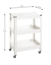 Servierwagen >55318< in weiß, Metall - 50x75x32cm (BxHxT)