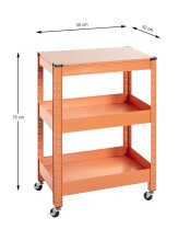 Servierwagen >55618< in orange, Metall - 50x75x32cm (BxHxT)