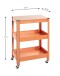 Servierwagen >55618< in orange, Metall - 50x75x32cm (BxHxT)