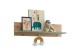 Babyzimmer-Komplettset >Birta< (5-teilig) Eiche / Salbei, Schrank, Bett, Kommode, Regal, Board