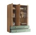 Babyzimmer-Komplettset >Birta< (3-teilig) Artisan Eiche / Salbei, Schrank, Wickelkommode, Babybett
