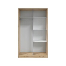 Schwebetürenschrank >ENZO< 1 Stange, 4 Böden, Nodi Eiche Dekor - 120x200x50 (BxHxT)
