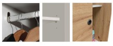 Schwebetürenschrank >ENZO< 1 Stange, 4 Böden, Nodi Eiche Dekor - 120x200x50 (BxHxT)