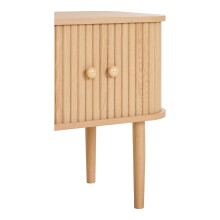 Beistelltisch >Nikko< Jalousientüren, Eichefarbig, MDF - 45x50,5x40cm (BxHxT)