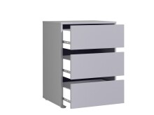 Schubkasteneinsatz >EXTRA< 3 Schübe, für Kleiderschrank, in Grau - 51x70,6x39,6cm (BxHxT)