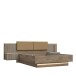 Bettanlage >SAVONA< mit LED, Eiche Antik Dekor / Beige Glanz - 290,1x97,5x206,6cm (BxHxT)