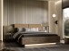 Bettanlage >SAVONA< mit LED, Eiche Antik Dekor / Beige Glanz - 290,1x97,5x206,6cm (BxHxT)