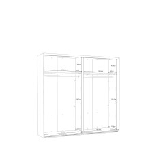 Schiebetürenschrank >SAVONA< 2 Böden, Beige Glanz  / Eiche Antik Dekor - 220,1x210,5x61,2cm (BxHxT)