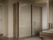 Schiebetürenschrank >SAVONA< 2 Böden, Beige Glanz  / Eiche Antik Dekor - 220,1x210,5x61,2cm (BxHxT)