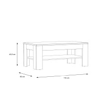 Couchtisch >SAVONA< mit Ablageboden, in Schlammeiche - 110x45,5x60cm (BxHxT)
